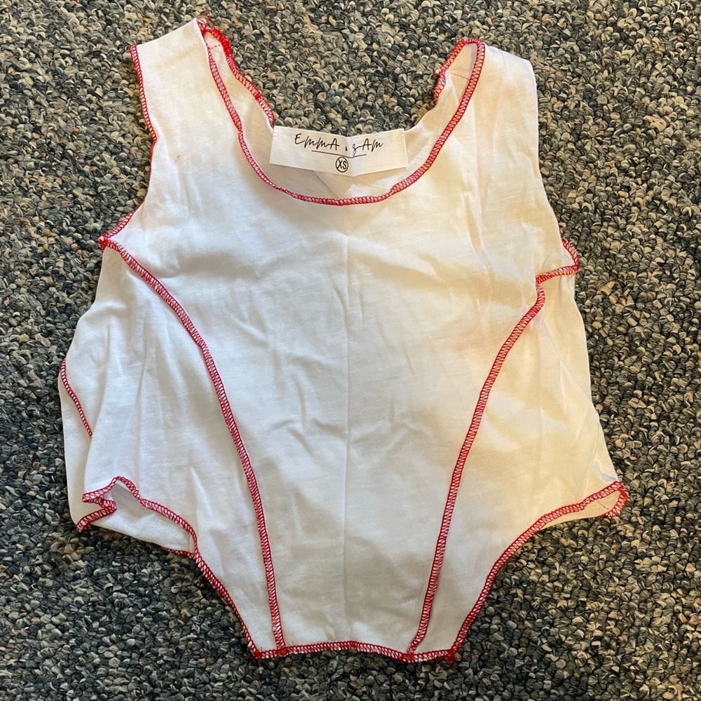 LF Pink and White Corset Tank